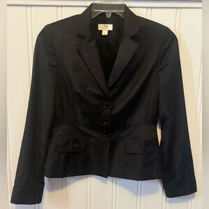Ann Taylor Loft Pinstriped Black Blazer - Size 6